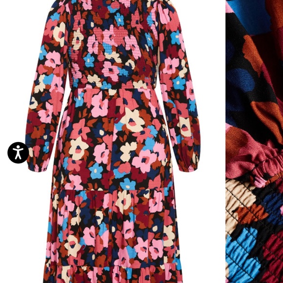 City Chic Vintage Floral Long Sleeve Maxi Dress - Picture 3 of 7